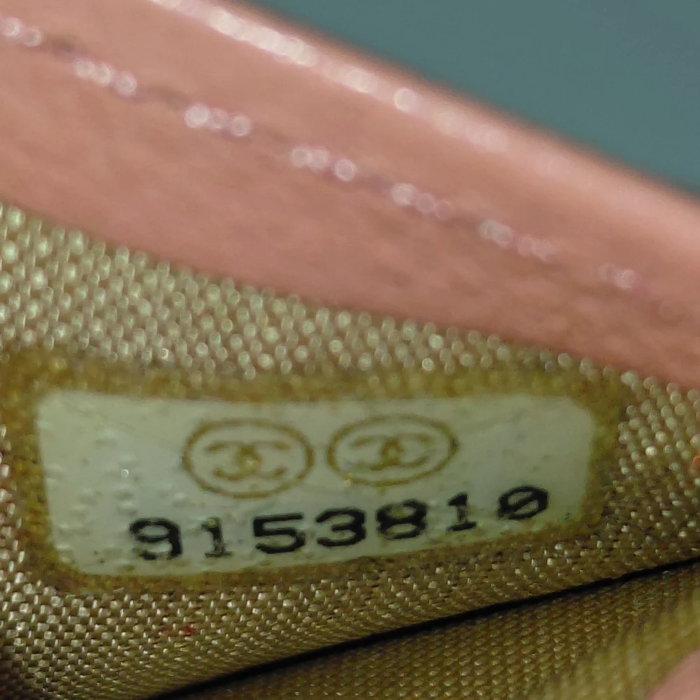 Chanel Pink Caviar Leather button long wallet